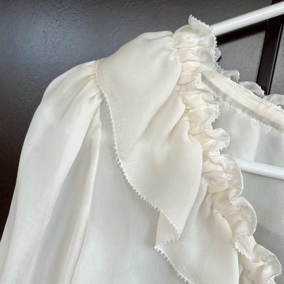 PAIGE Cream Ruffle Blouse - Picture 7 of 9